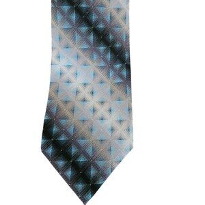 Van Heusen Men`s Blue Gray Geometric Necktie